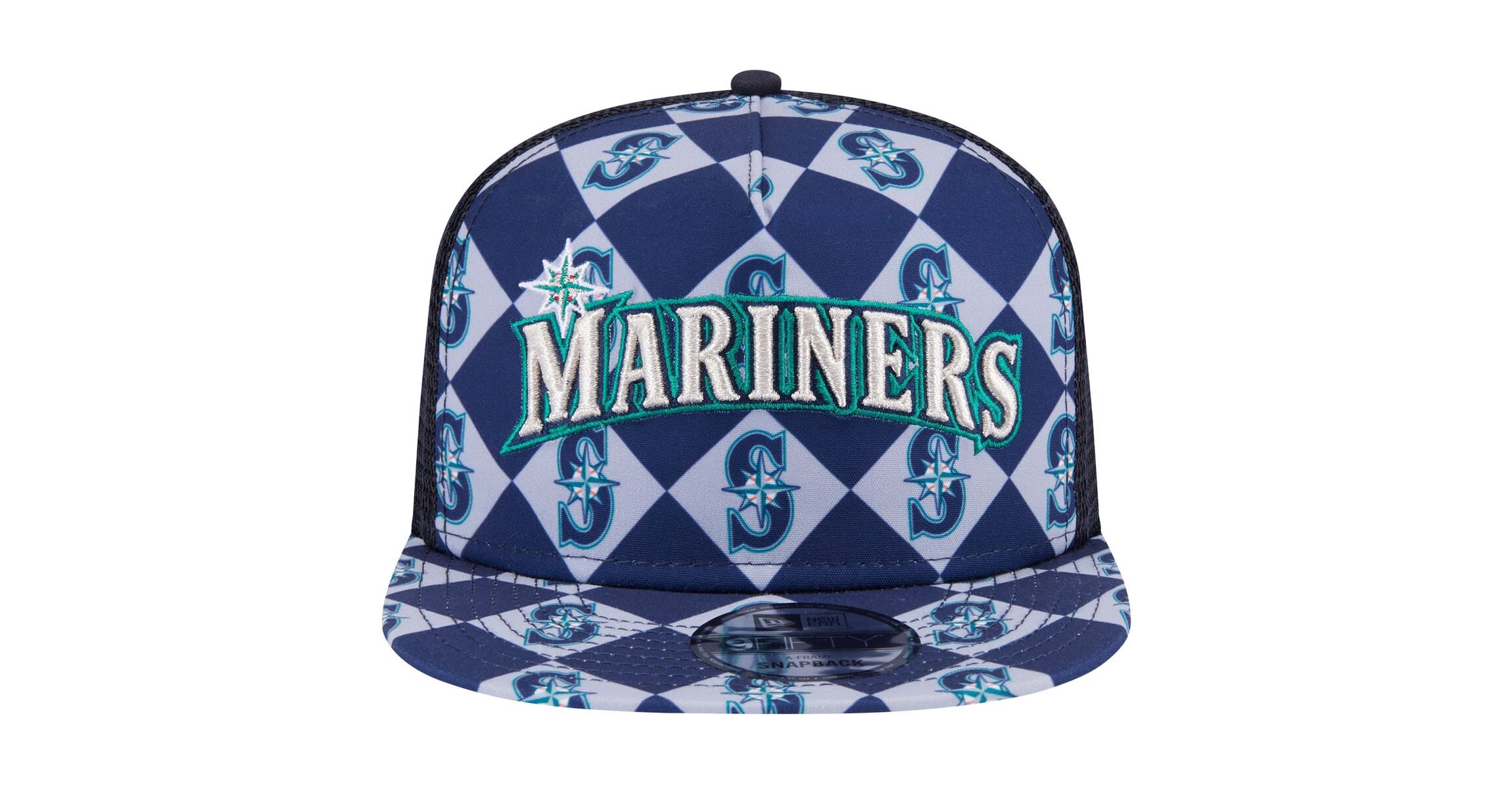 MLB Seattle Mariners Seeing Diamonds A-Frame Trucker 9FIFTY Snapback Hat