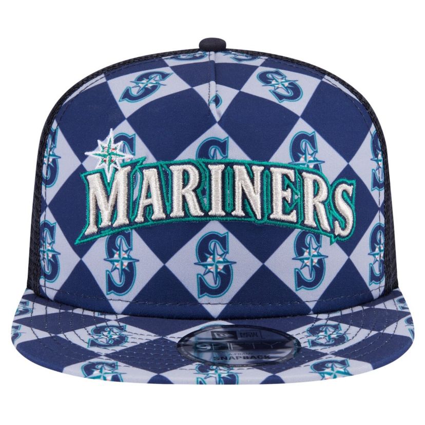MLB Seattle Mariners Seeing Diamonds A-Frame Trucker 9FIFTY Snapback Hat