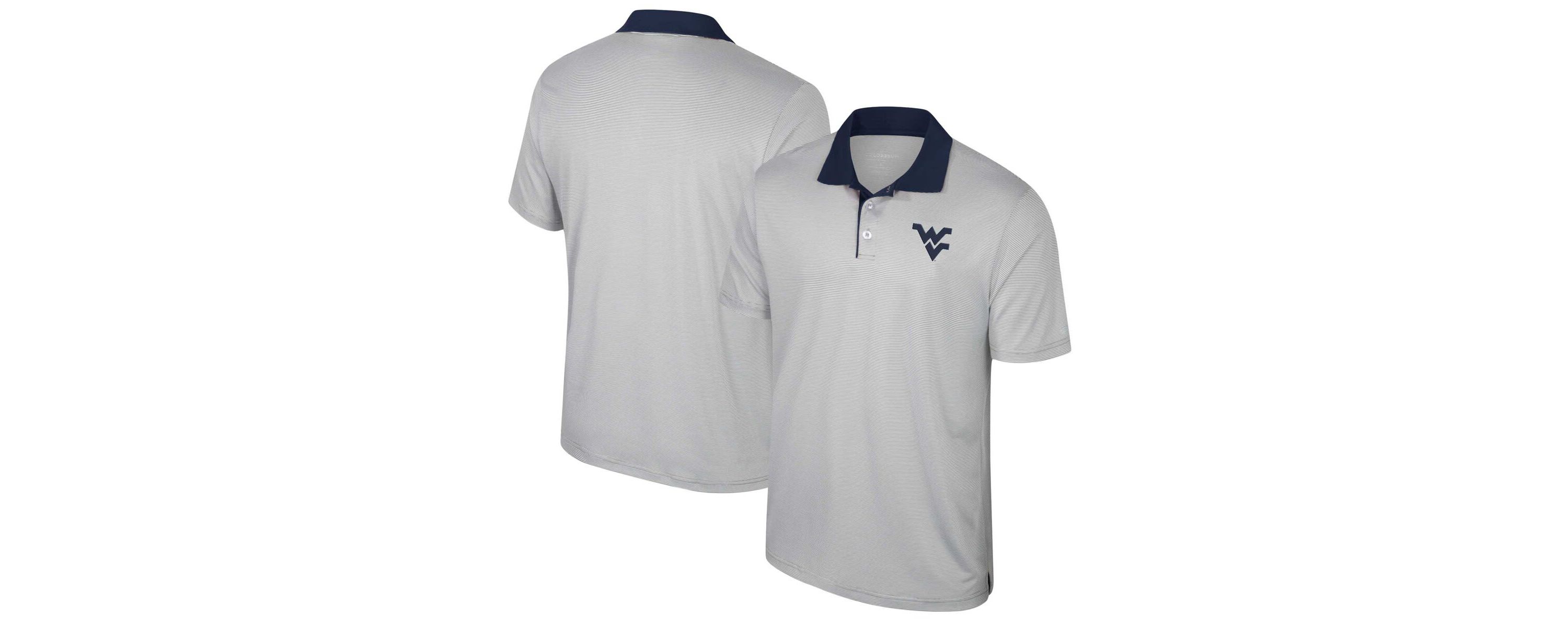 NCAA West Virginia Mountaineers Big & Tall Tuck Striped Polo