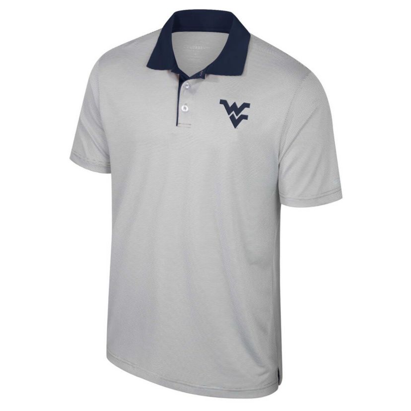 NCAA West Virginia Mountaineers Big & Tall Tuck Striped Polo