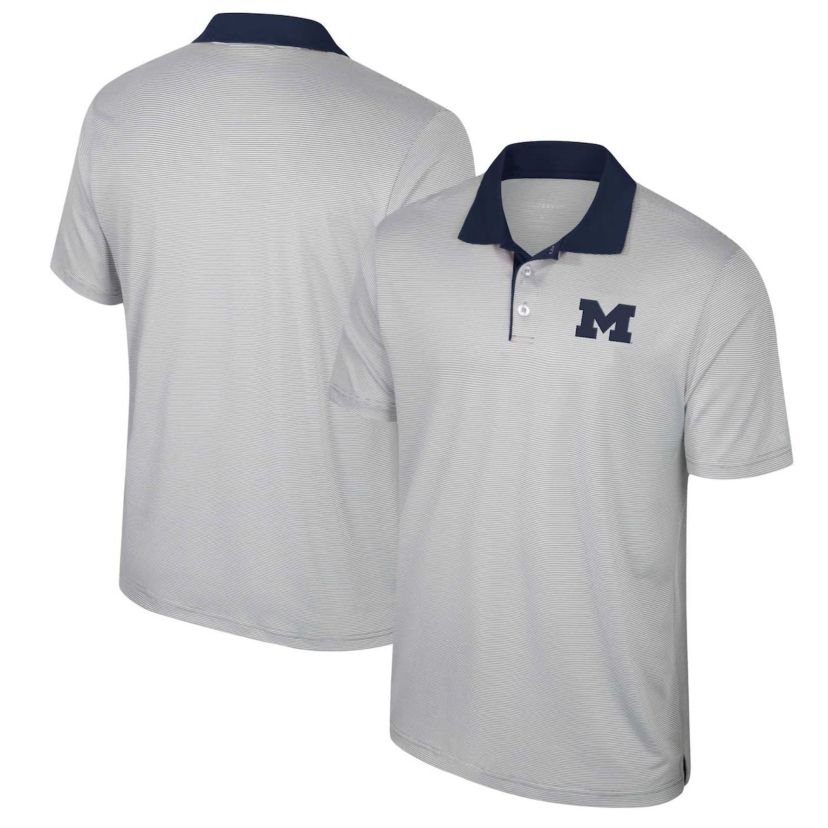 NCAA Michigan Wolverines Big & Tall Tuck Striped Polo