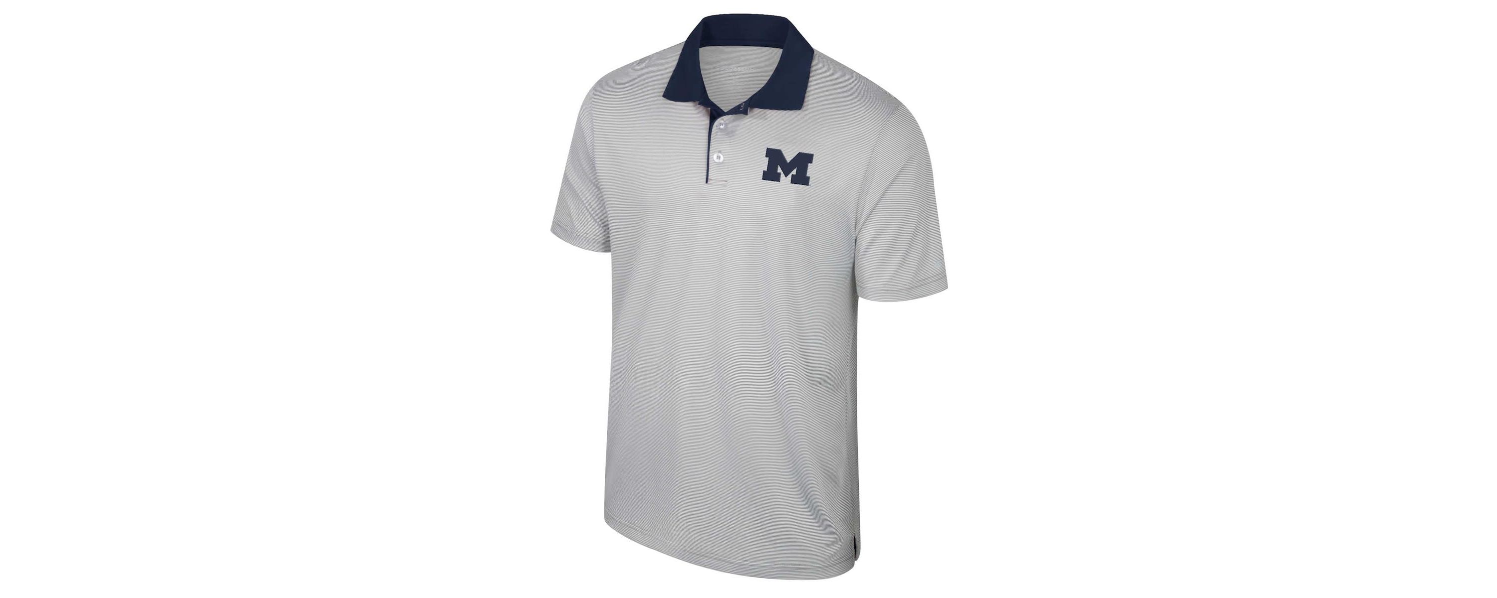 NCAA Michigan Wolverines Big & Tall Tuck Striped Polo