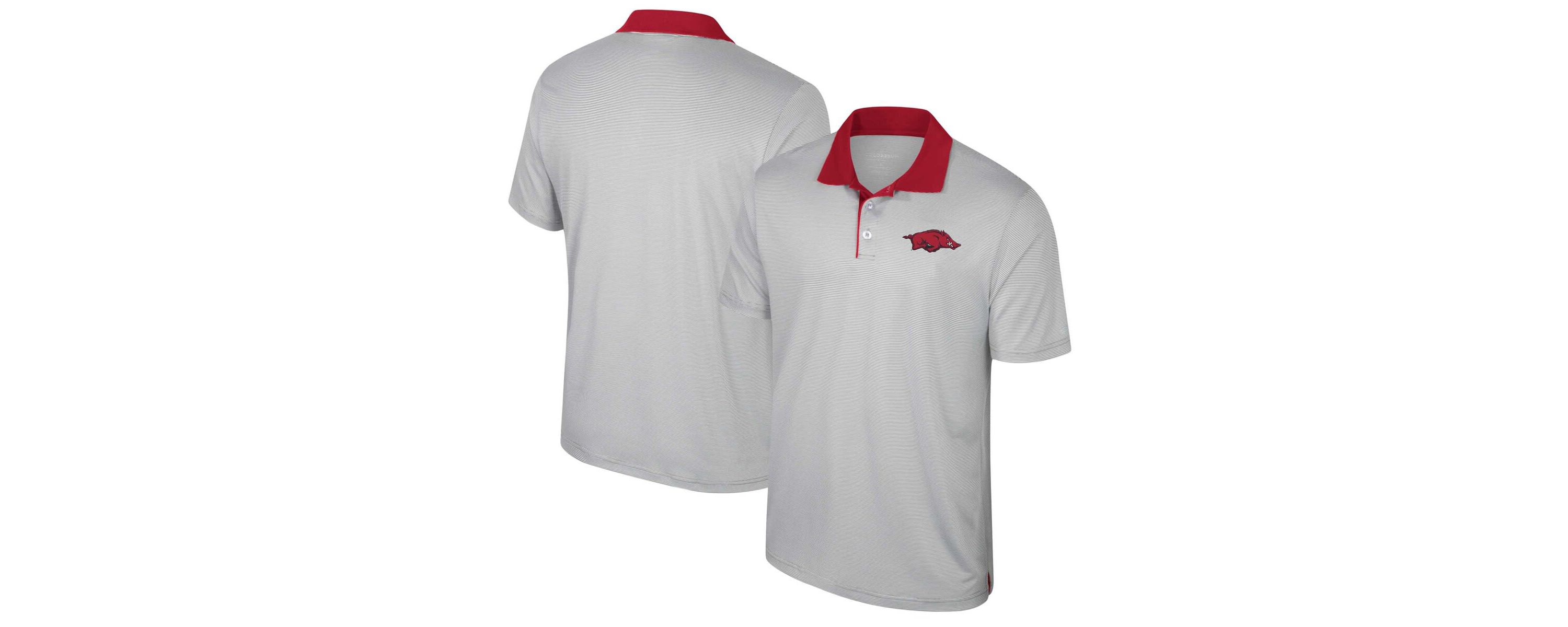 NCAA Arkansas Razorbacks Big & Tall Tuck Striped Polo