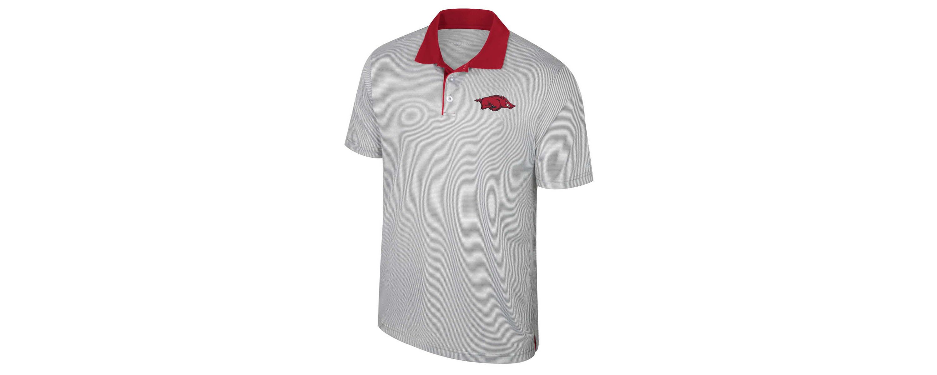 NCAA Arkansas Razorbacks Big & Tall Tuck Striped Polo