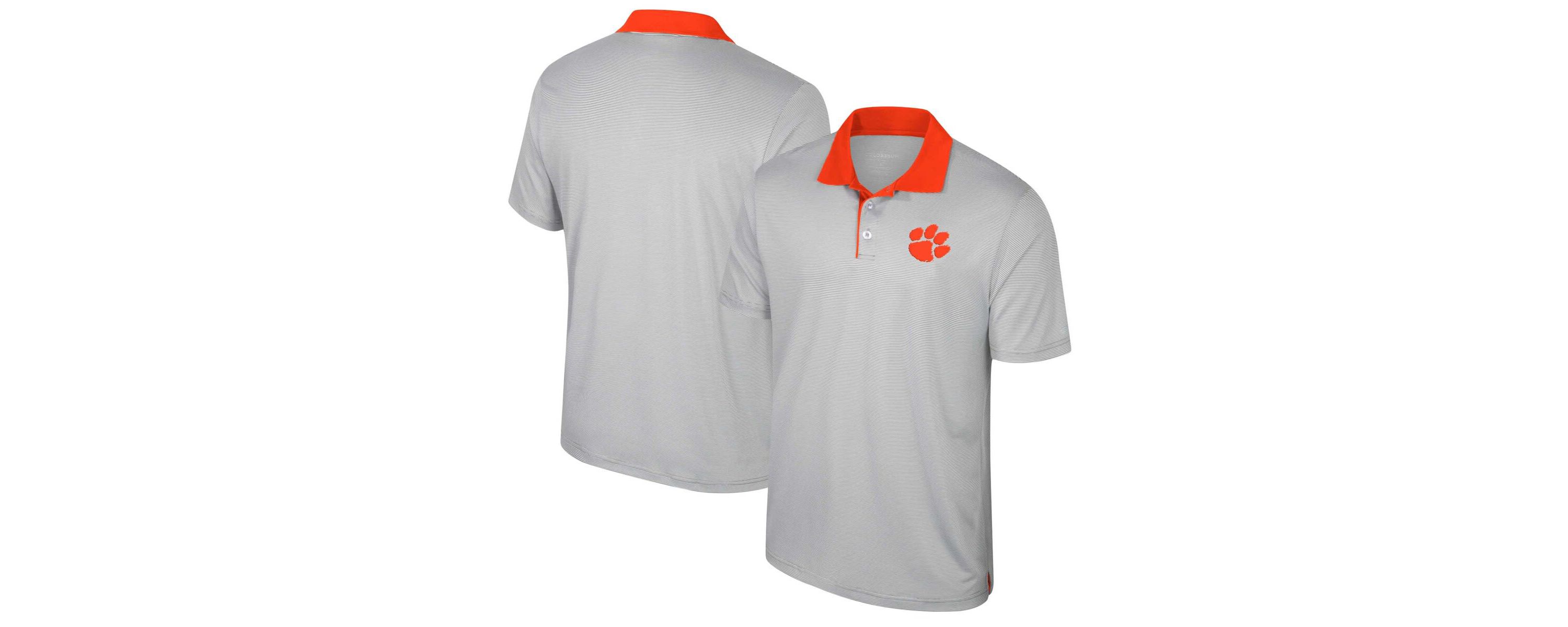 NCAA Clemson Tigers Big & Tall Tuck Striped Polo