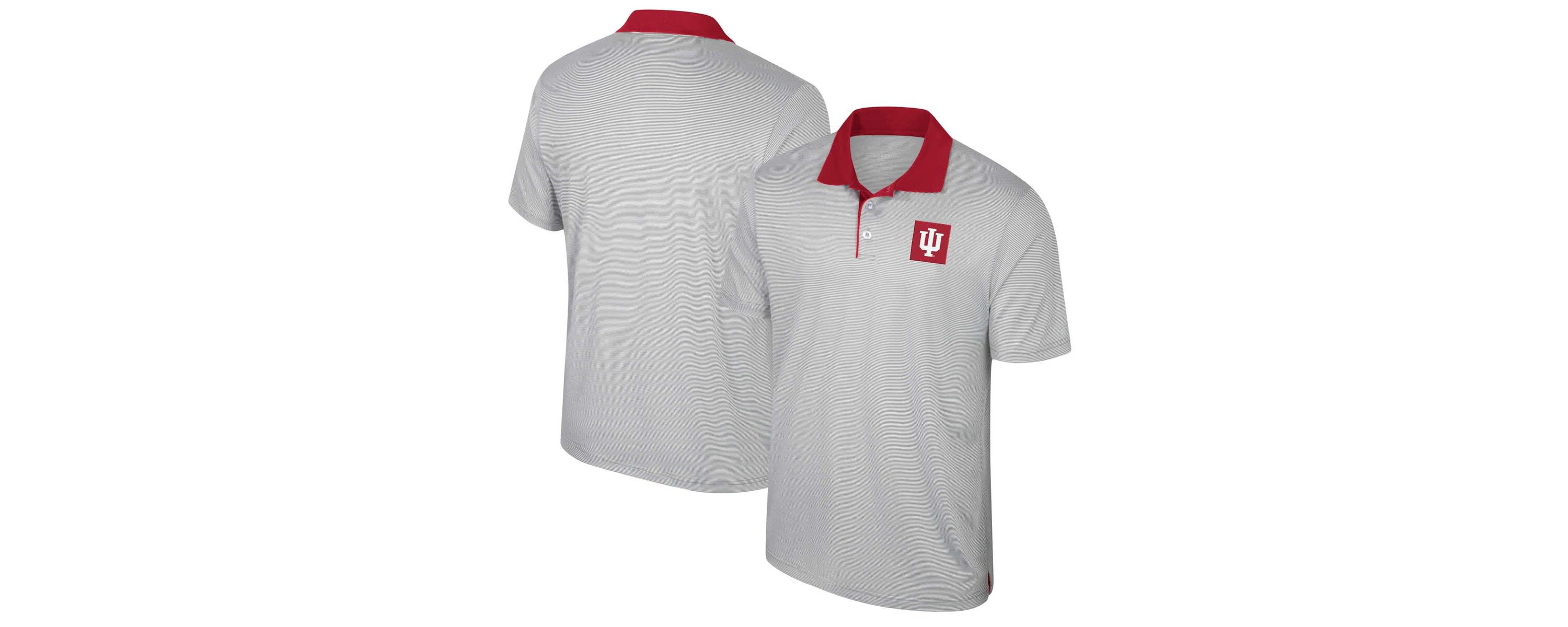 NCAA Indiana Hoosiers Big & Tall Tuck Striped Polo
