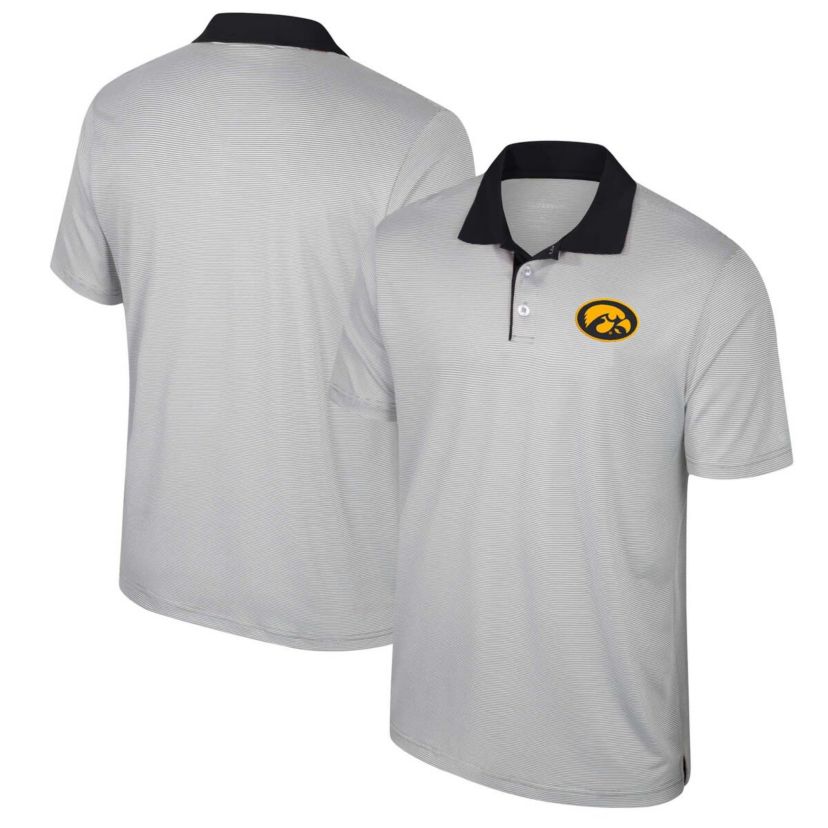 NCAA Iowa Hawkeyes Big & Tall Tuck Striped Polo