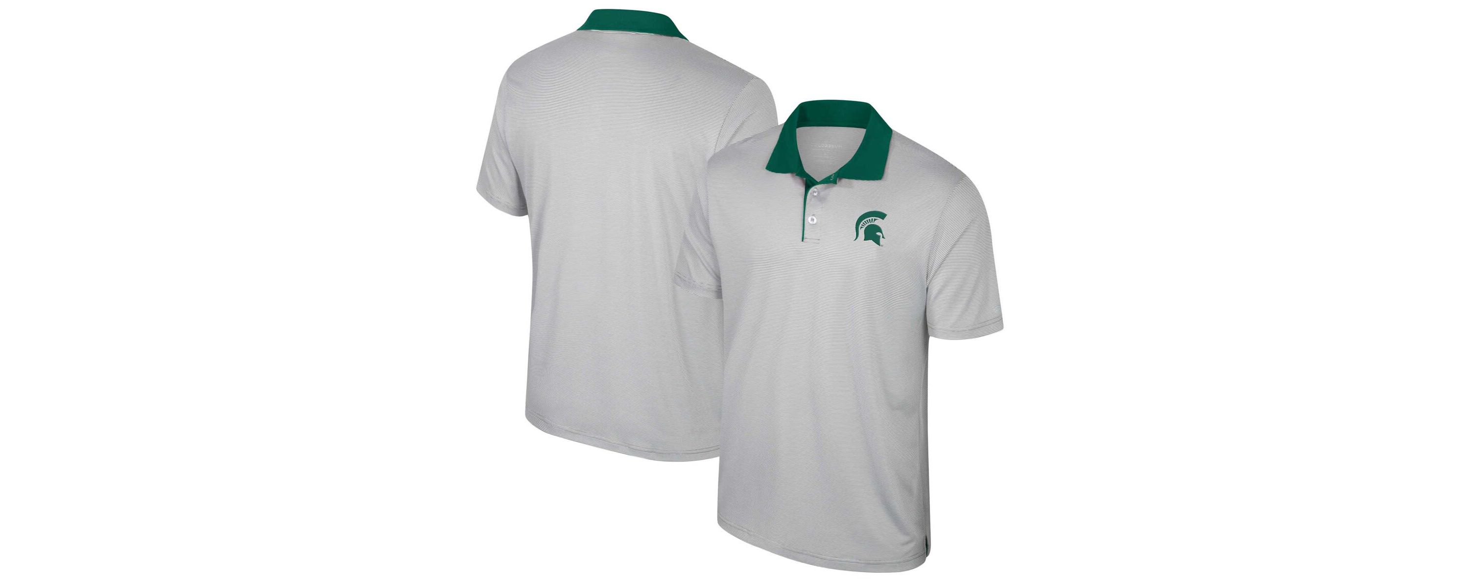 NCAA Michigan State Spartans Big & Tall Tuck Striped Polo