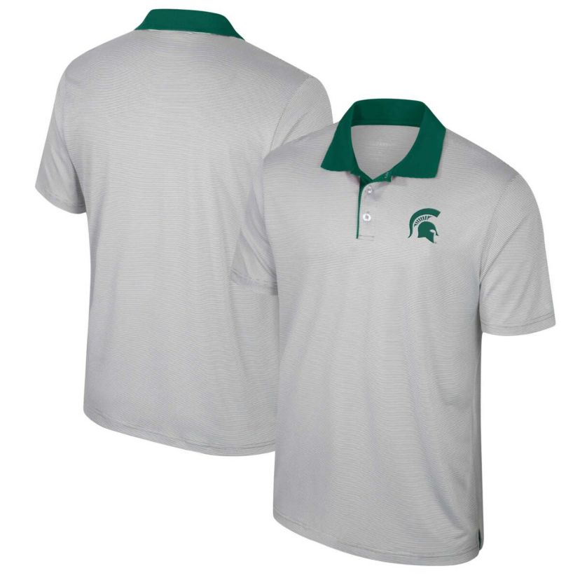 NCAA Michigan State Spartans Big & Tall Tuck Striped Polo