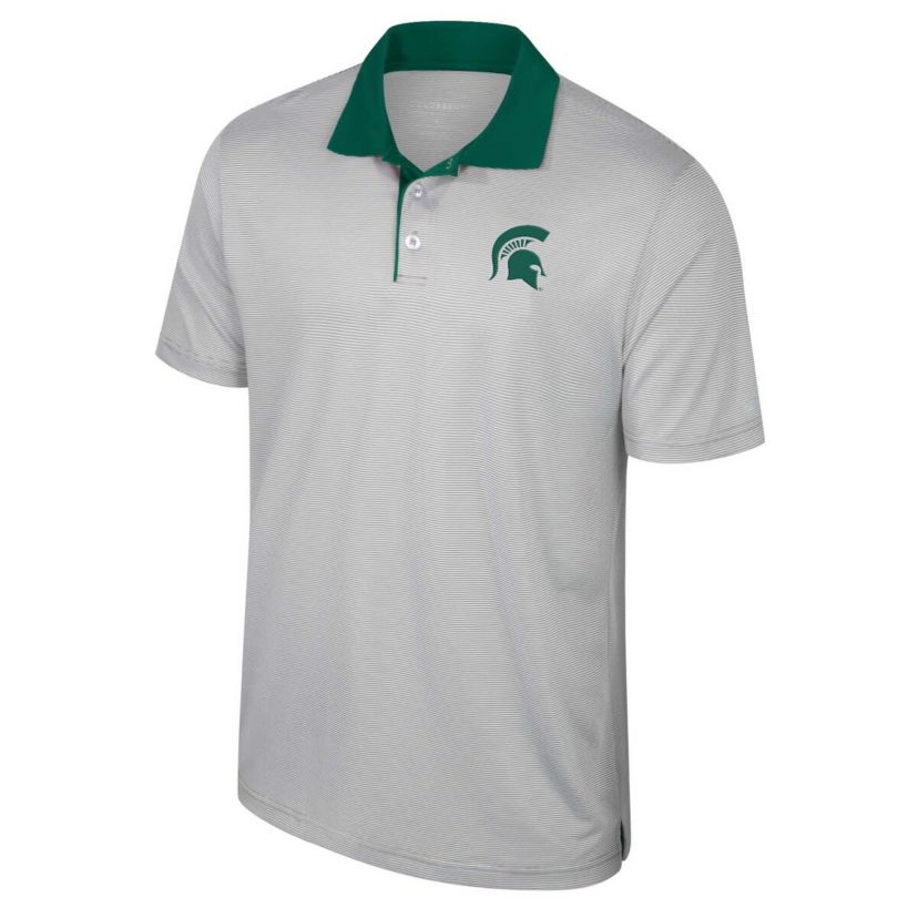 NCAA Michigan State Spartans Big & Tall Tuck Striped Polo