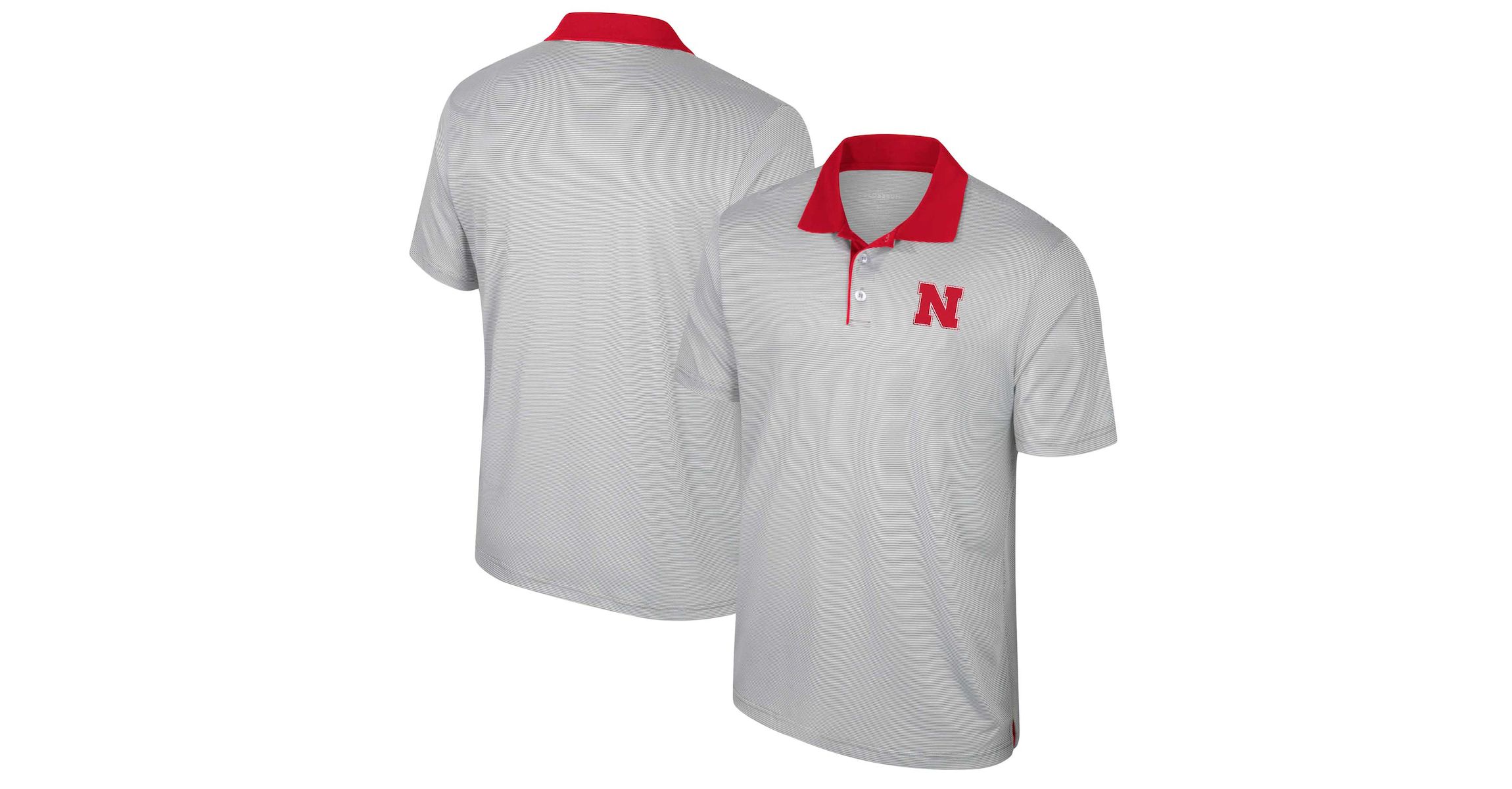 NCAA Nebraska Huskers Big & Tall Tuck Striped Polo