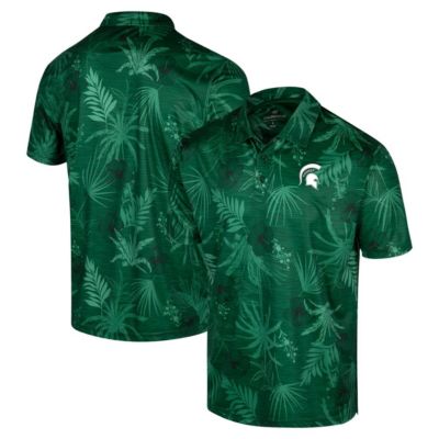 Colosseum Men's NCAA Michigan State Spartans Big & Tall Palms Polo, Green, XL Tall