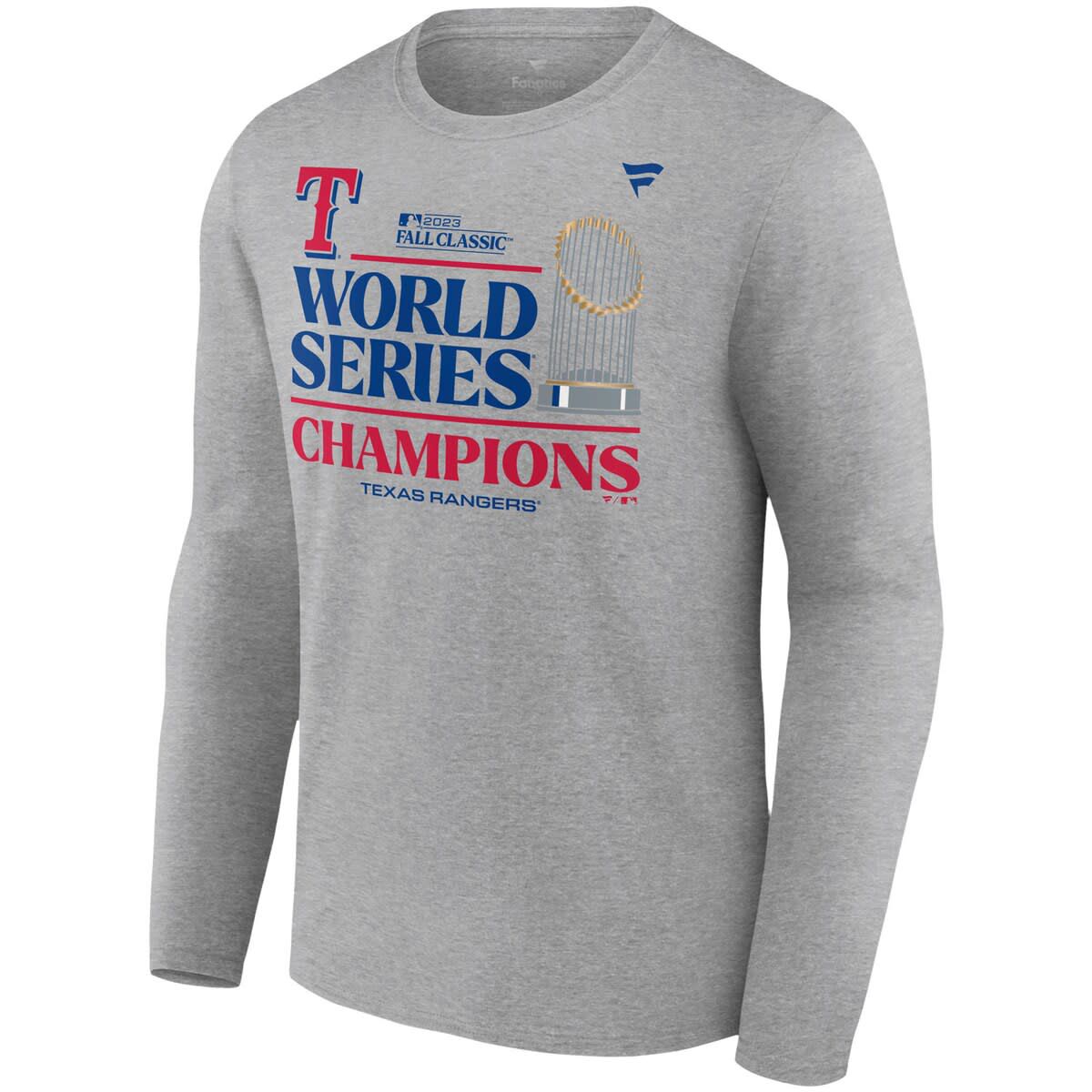 MLB Fanatics Texas Rangers 2023 World Series s Locker Room Long Sleeve T-Shirt
