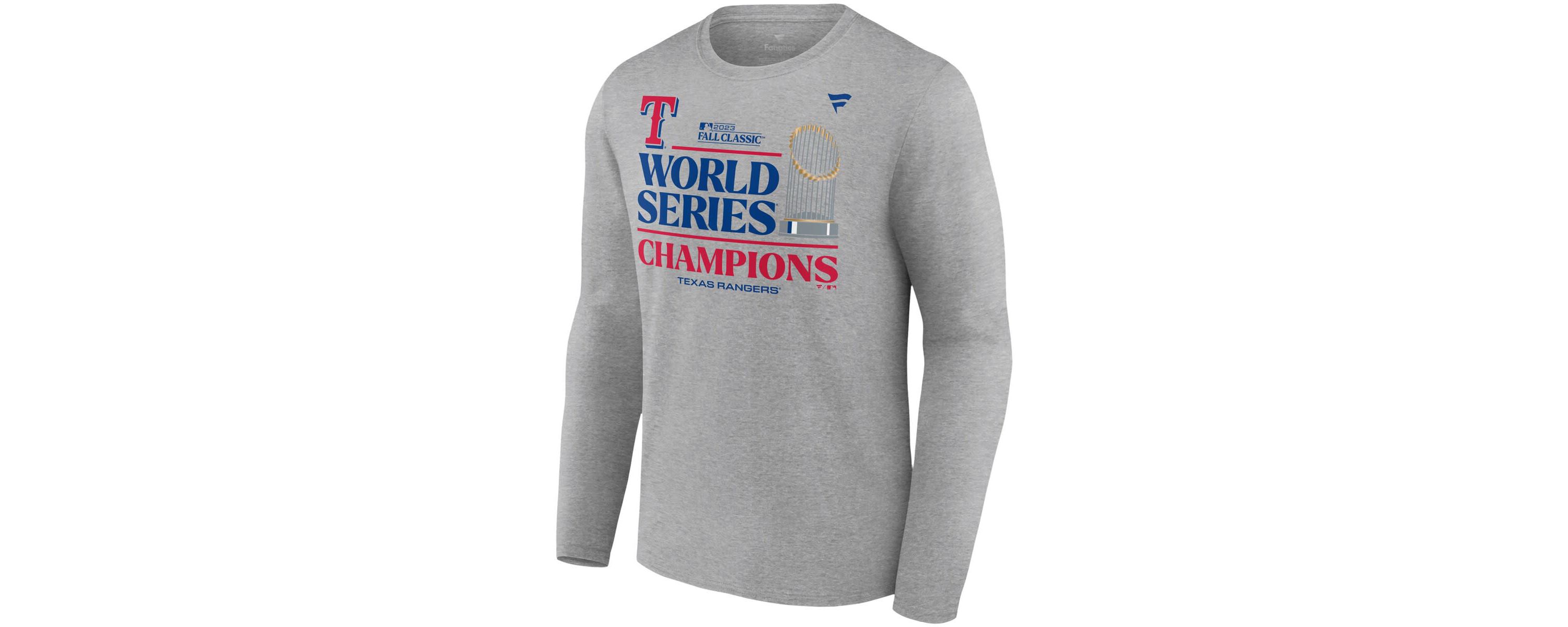 MLB Fanatics Texas Rangers 2023 World Series s Locker Room Long Sleeve T-Shirt