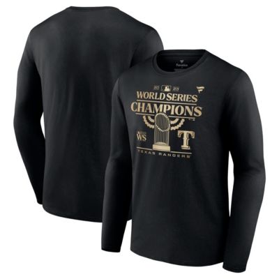 Men's MLB Fanatics Texas Rangers 2023 World Series s Parade Long Sleeve T-Shirt, Black, Small
