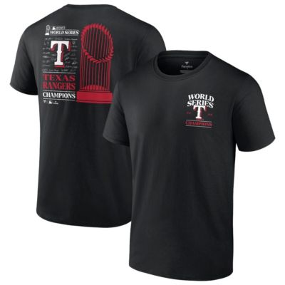 Men's MLB Fanatics Texas Rangers 2023 World Series s Signature Roster T-Shirt, Black, Medium