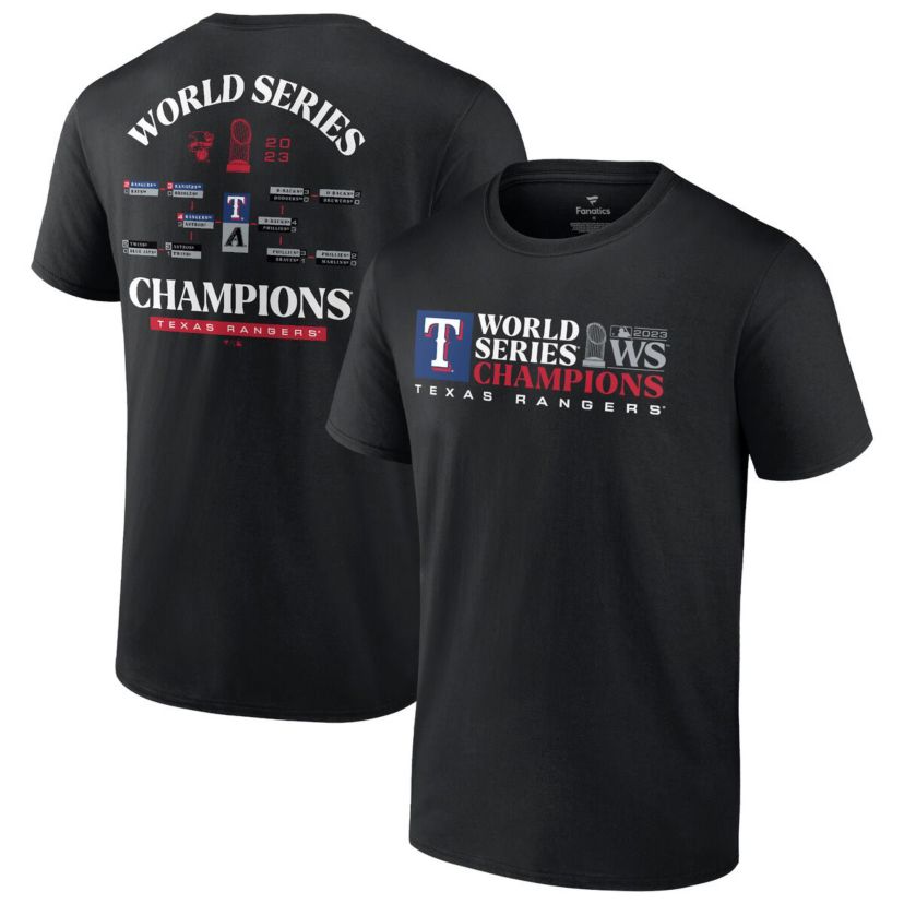 MLB Fanatics Texas Rangers 2023 World Series s Milestone Schedule T-Shirt