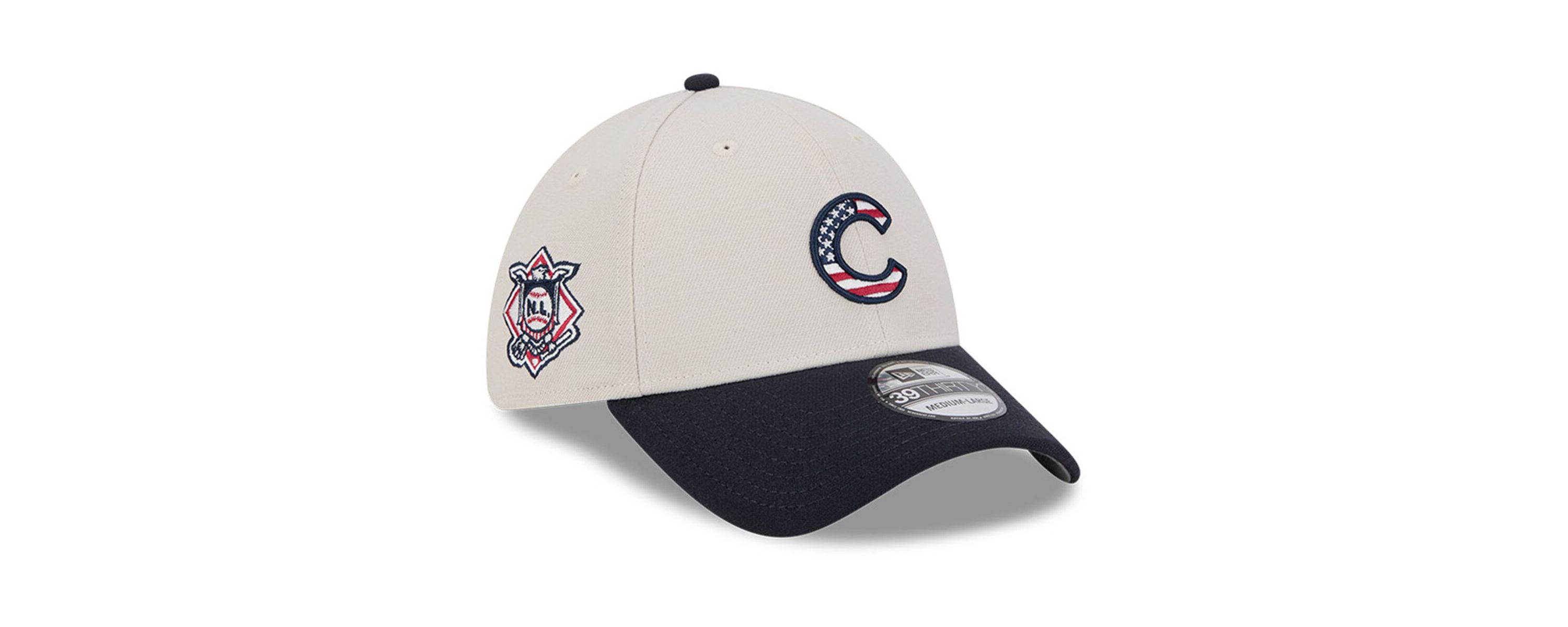MLB Khaki/Black Chicago Cubs 2024 Fourth of July 39THIRTY Flex Hat