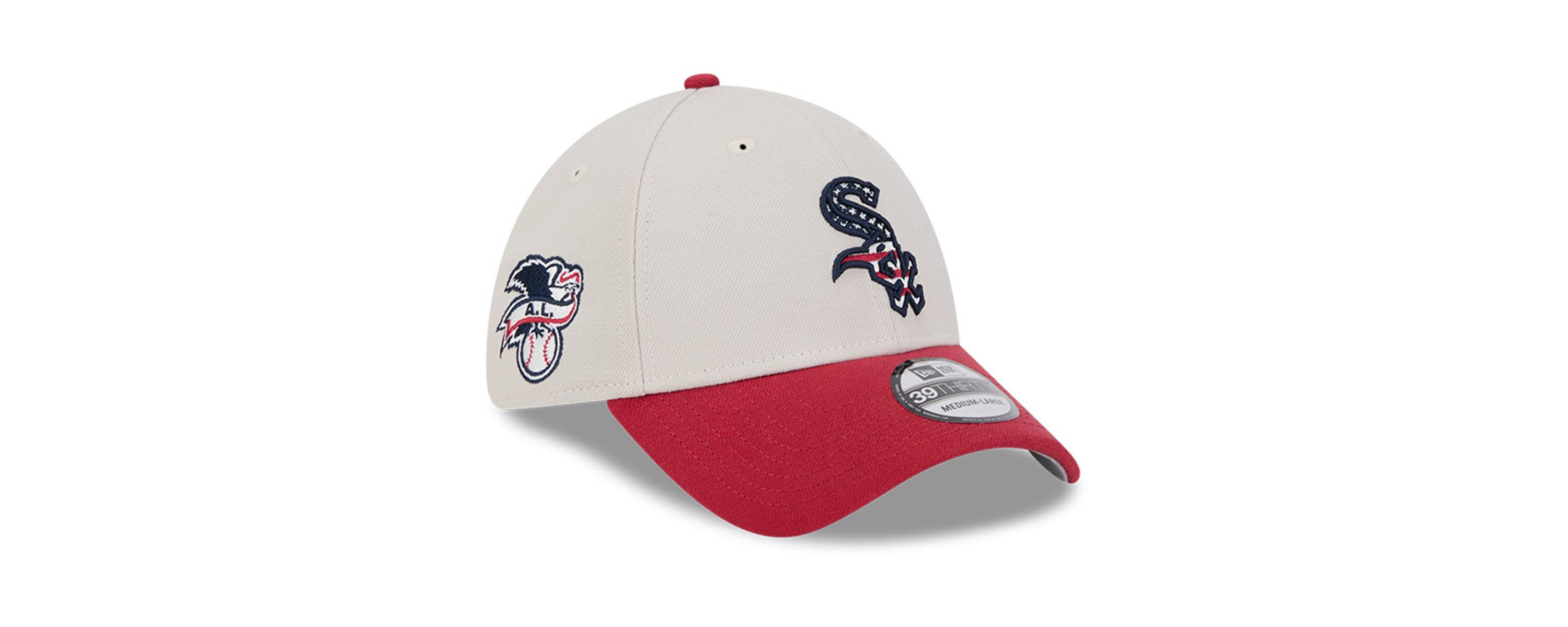 Chicago White Sox MLB Khaki/Red Chicago Sox 2024 Fourth of July 39THIRTY Flex Hat