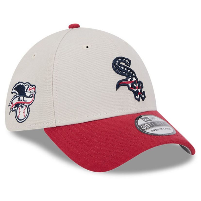 Chicago White Sox MLB Khaki/Red Chicago Sox 2024 Fourth of July 39THIRTY Flex Hat