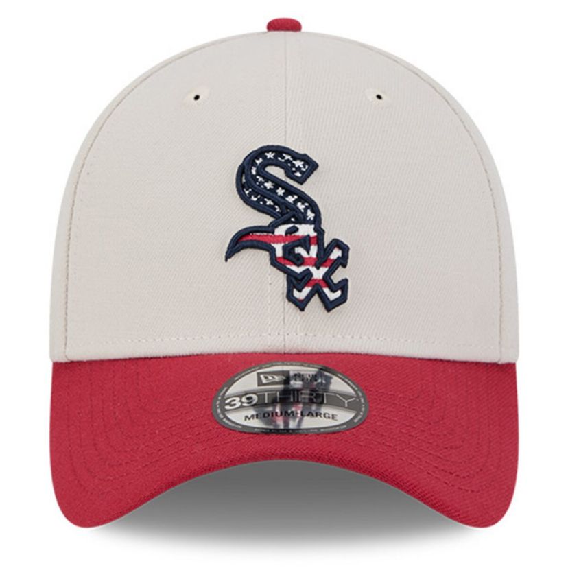 Chicago White Sox MLB Khaki/Red Chicago Sox 2024 Fourth of July 39THIRTY Flex Hat