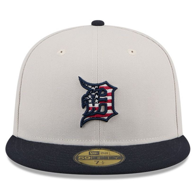 MLB Khaki/Black Detroit Tigers 2024 Fourth of July 59FIFTY Fitted Hat