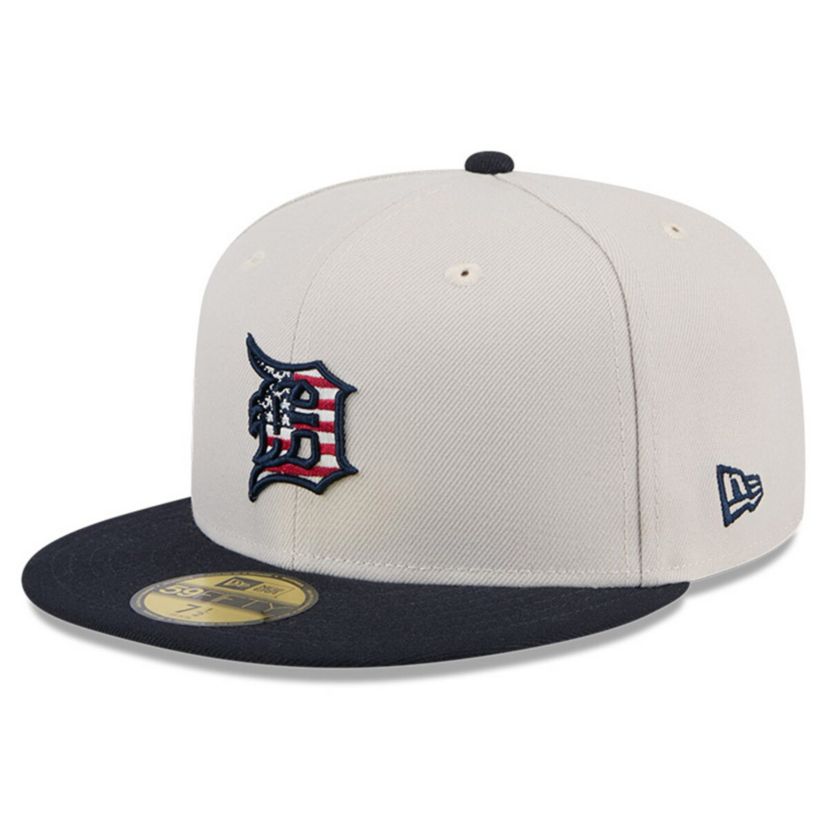 MLB Khaki/Black Detroit Tigers 2024 Fourth of July 59FIFTY Fitted Hat