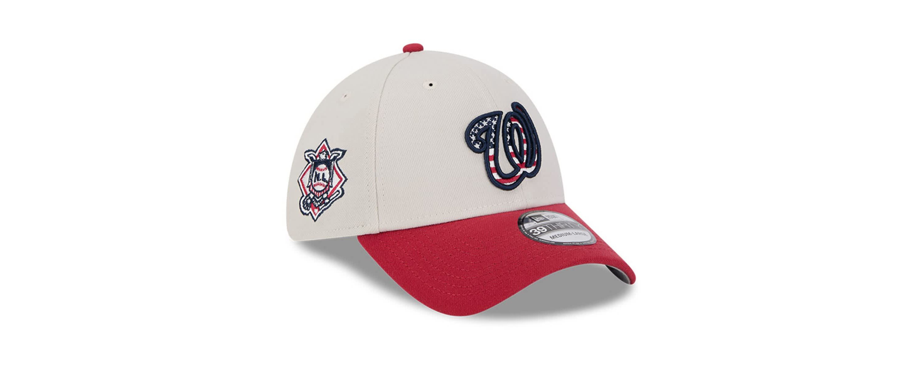 MLB Khaki/Red Washington Nationals 2024 Fourth of July 39THIRTY Flex Hat