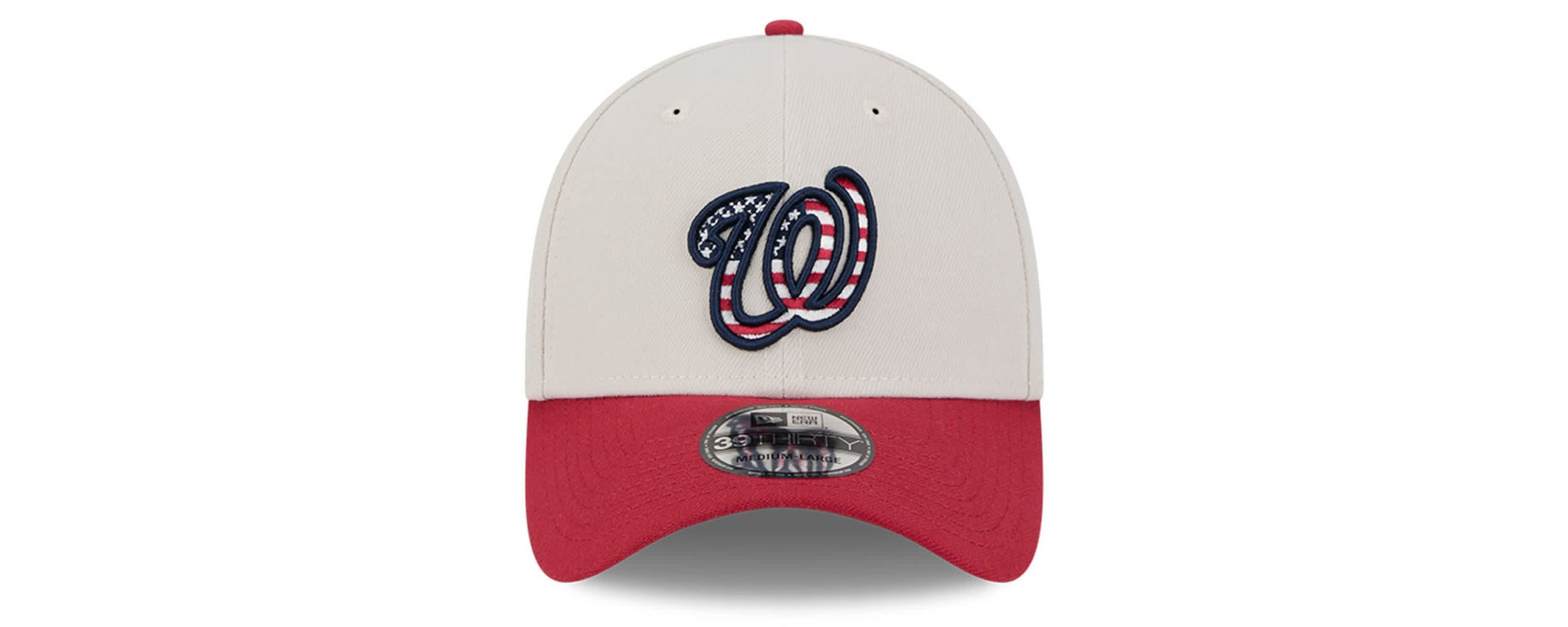 MLB Khaki/Red Washington Nationals 2024 Fourth of July 39THIRTY Flex Hat
