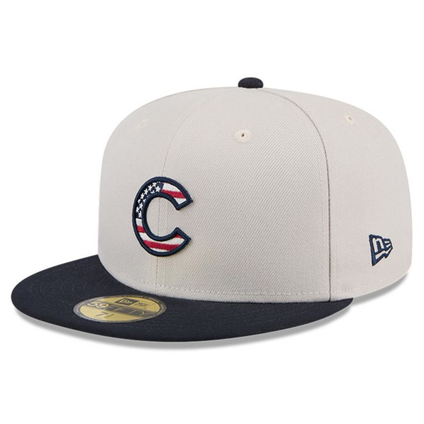 MLB Khaki/Black Chicago Cubs 2024 Fourth of July 59FIFTY Fitted Hat