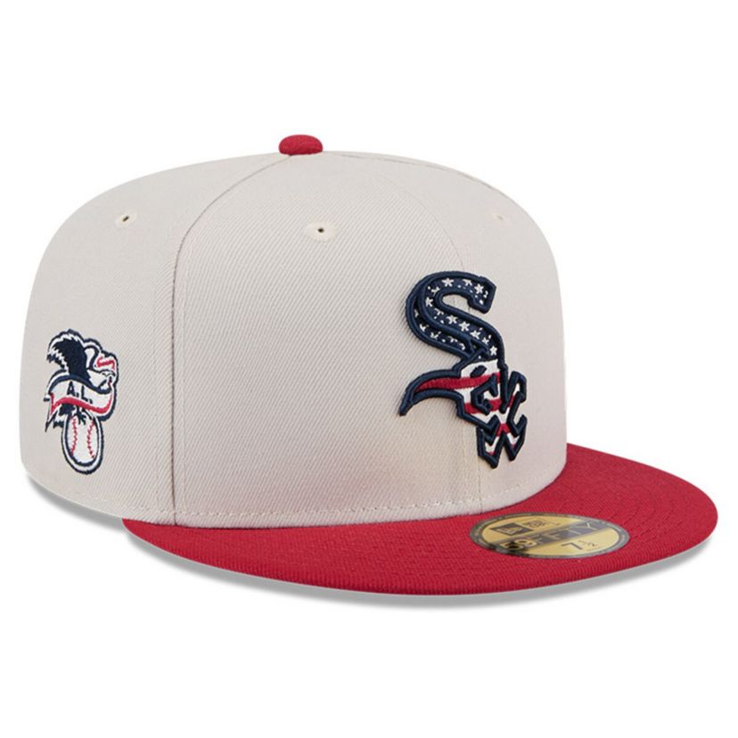Chicago White Sox MLB Khaki/Red Chicago Sox 2024 Fourth of July 59FIFTY Fitted Hat