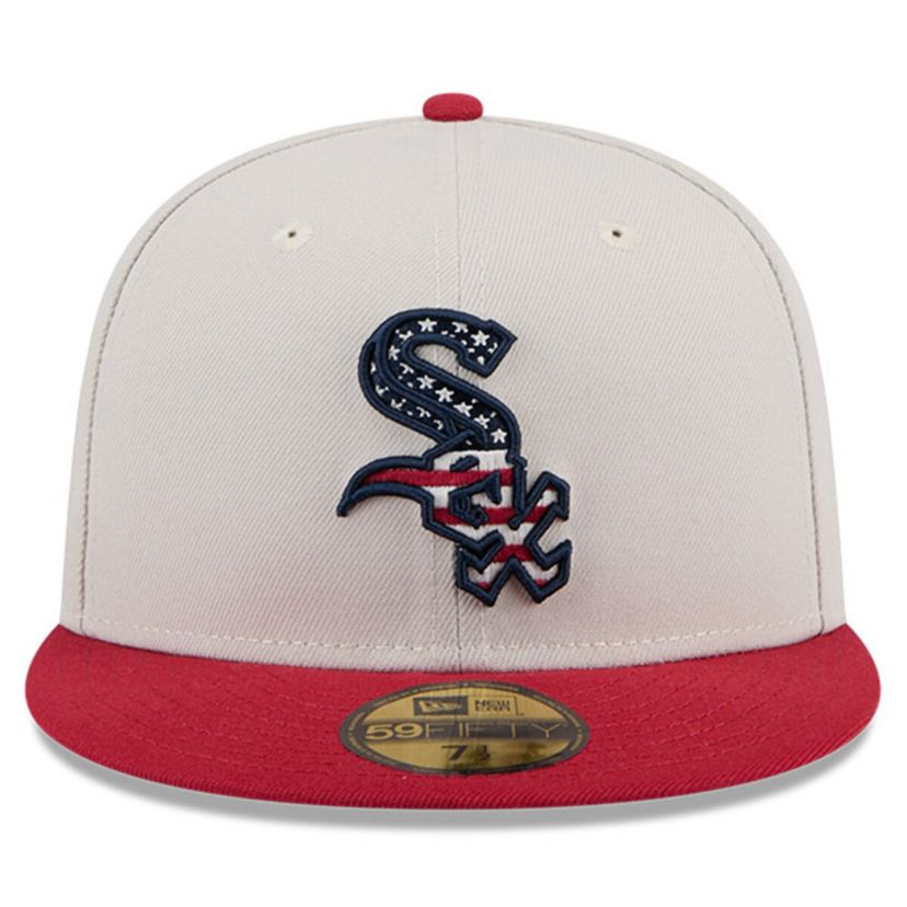 Chicago White Sox MLB Khaki/Red Chicago Sox 2024 Fourth of July 59FIFTY Fitted Hat