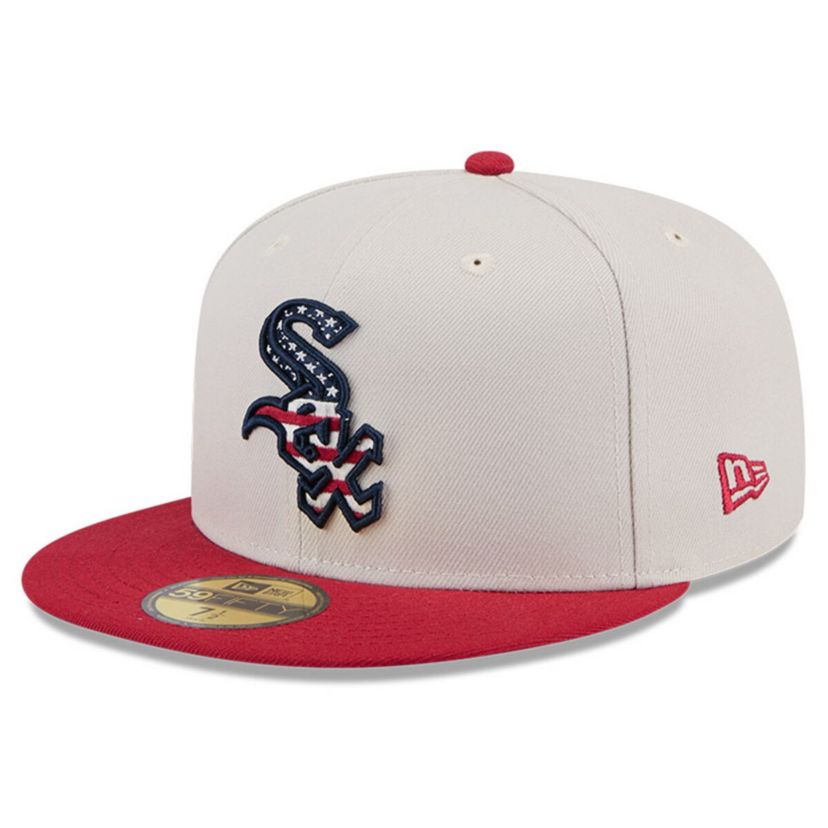 Chicago White Sox MLB Khaki/Red Chicago Sox 2024 Fourth of July 59FIFTY Fitted Hat