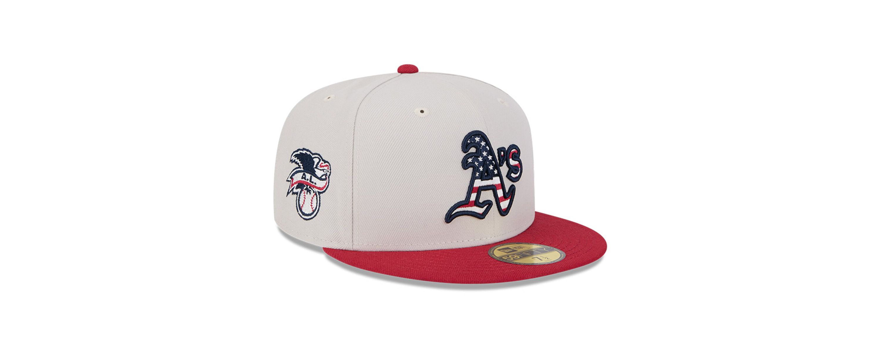 Oakland Athletics MLB Khaki/Red Athletics 2024 Fourth of July 59FIFTY Fitted Hat