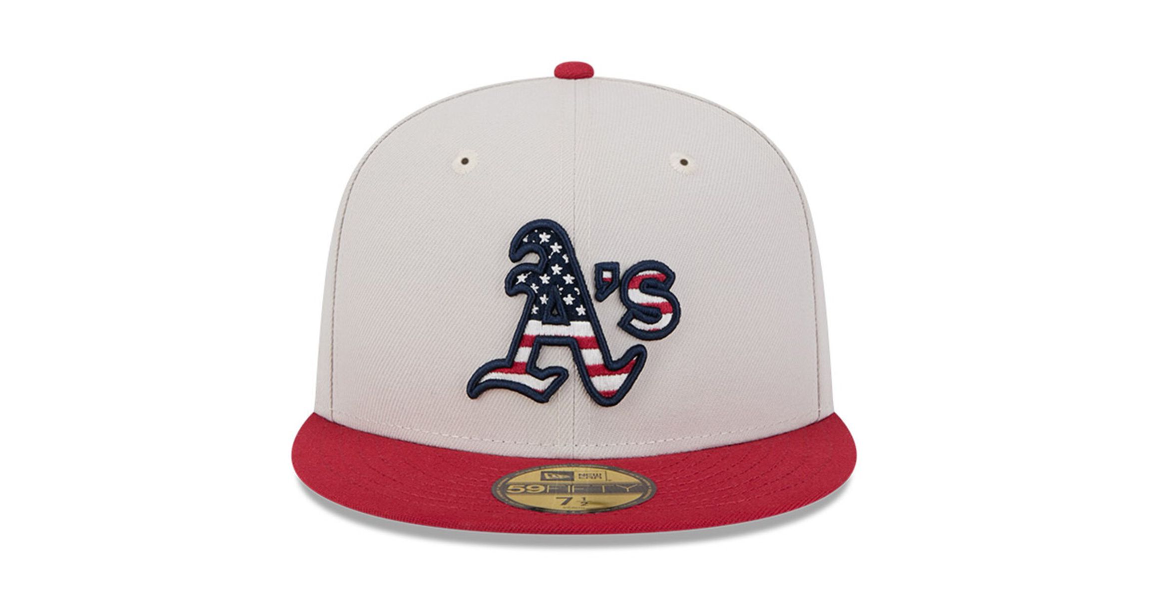 Oakland Athletics MLB Khaki/Red Athletics 2024 Fourth of July 59FIFTY Fitted Hat