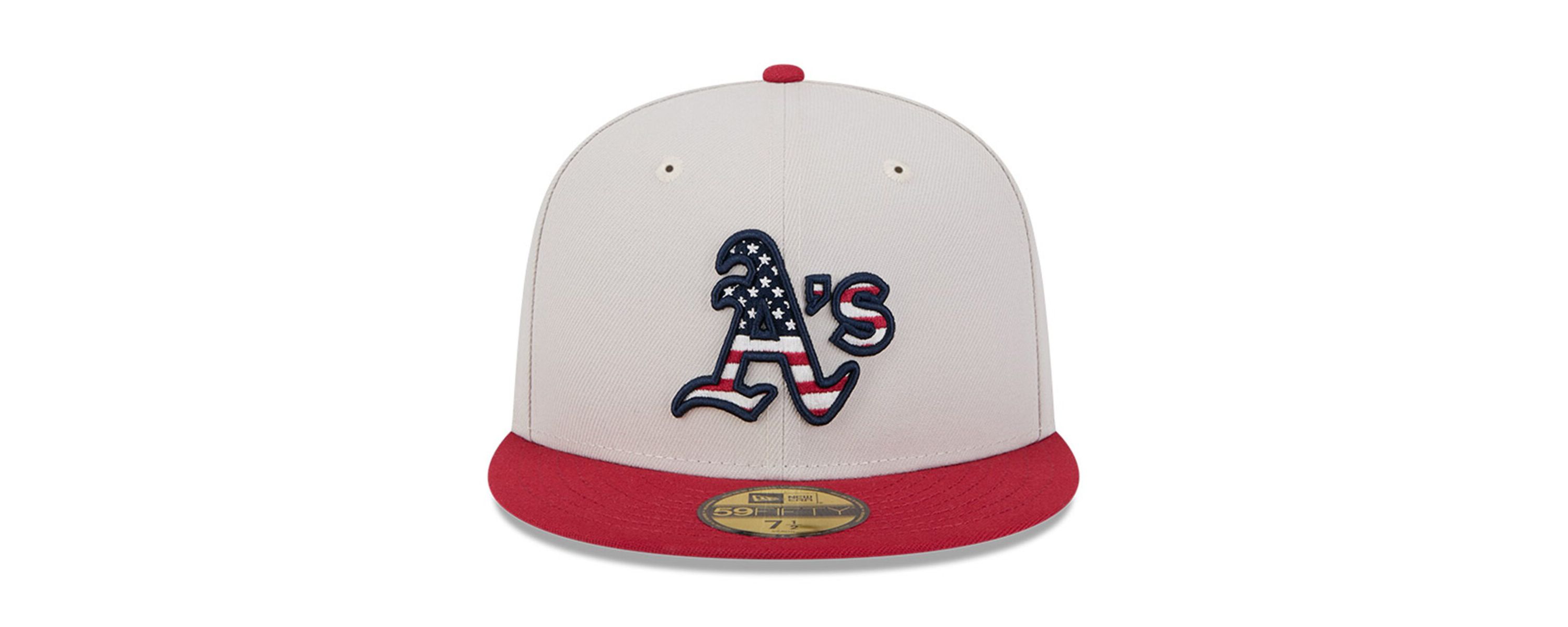 Oakland Athletics MLB Khaki/Red Athletics 2024 Fourth of July 59FIFTY Fitted Hat