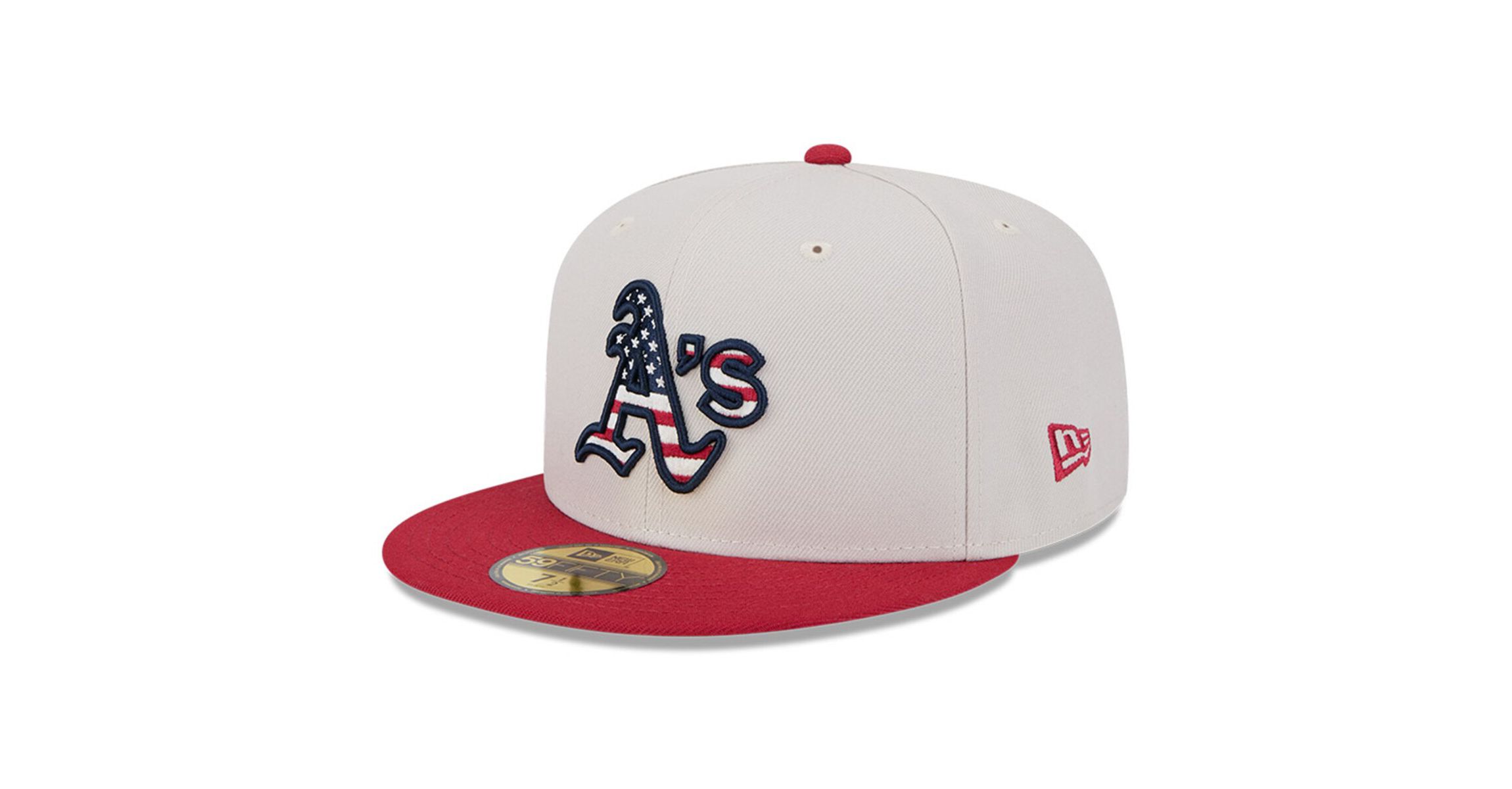 Oakland Athletics MLB Khaki/Red Athletics 2024 Fourth of July 59FIFTY Fitted Hat