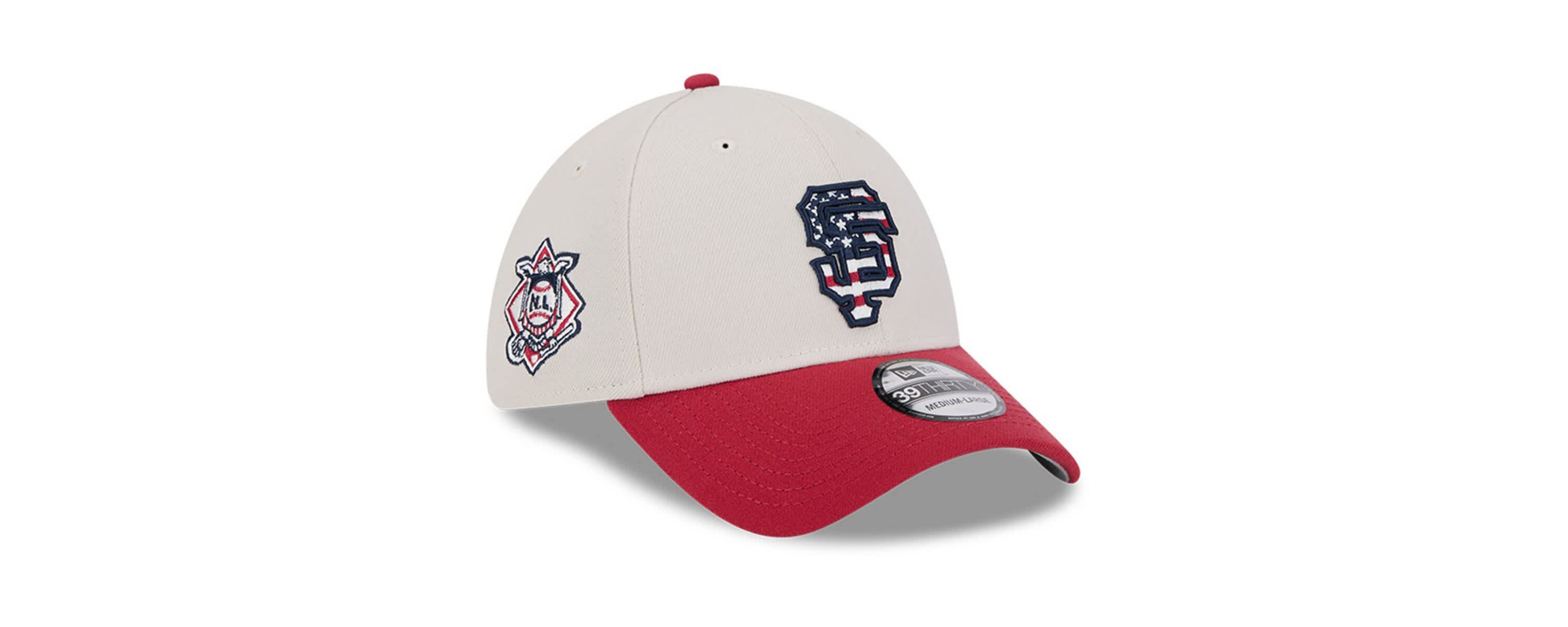MLB Khaki/Red San Francisco Giants 2024 Fourth of July 39THIRTY Flex Hat