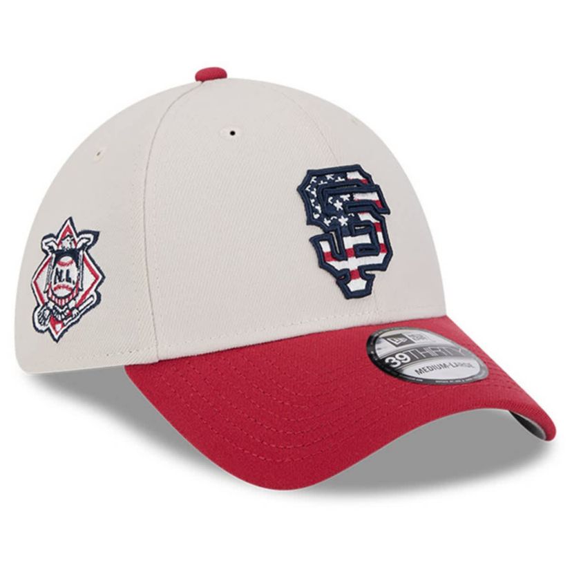 MLB Khaki/Red San Francisco Giants 2024 Fourth of July 39THIRTY Flex Hat