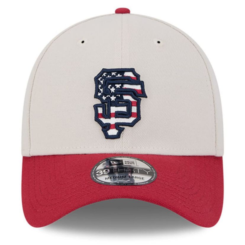 MLB Khaki/Red San Francisco Giants 2024 Fourth of July 39THIRTY Flex Hat