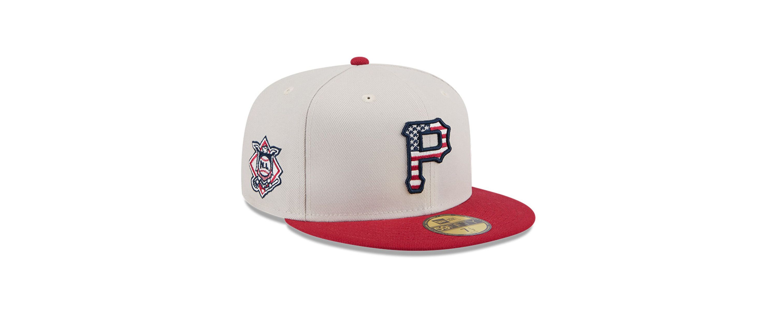 MLB Khaki/Red Pittsburgh Pirates 2024 Fourth of July 59FIFTY Fitted Hat