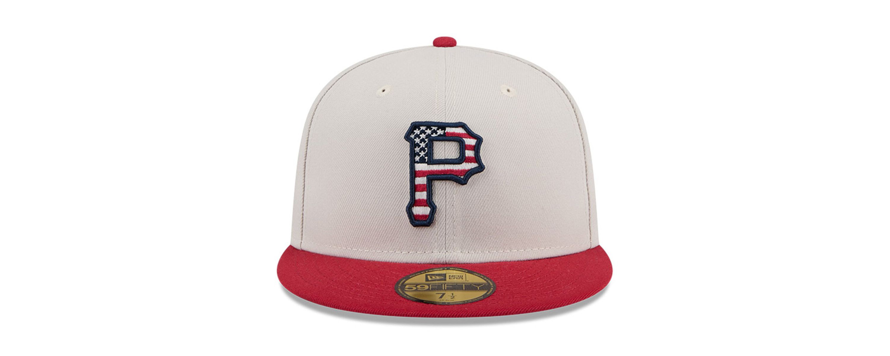 MLB Khaki/Red Pittsburgh Pirates 2024 Fourth of July 59FIFTY Fitted Hat