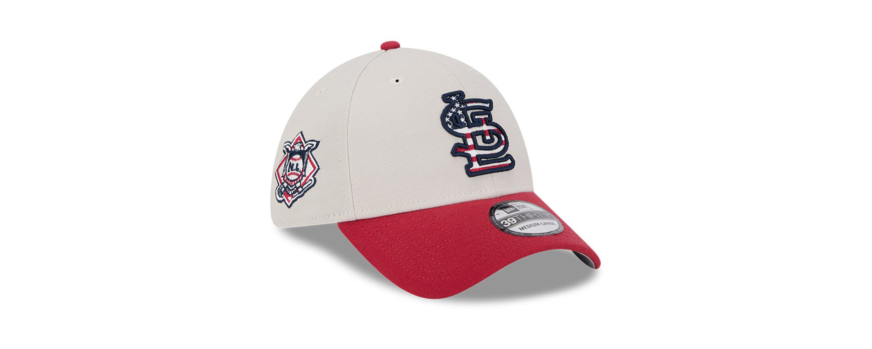 MLB Khaki/Red St. Louis Cardinals 2024 Fourth of July 39THIRTY Flex Hat