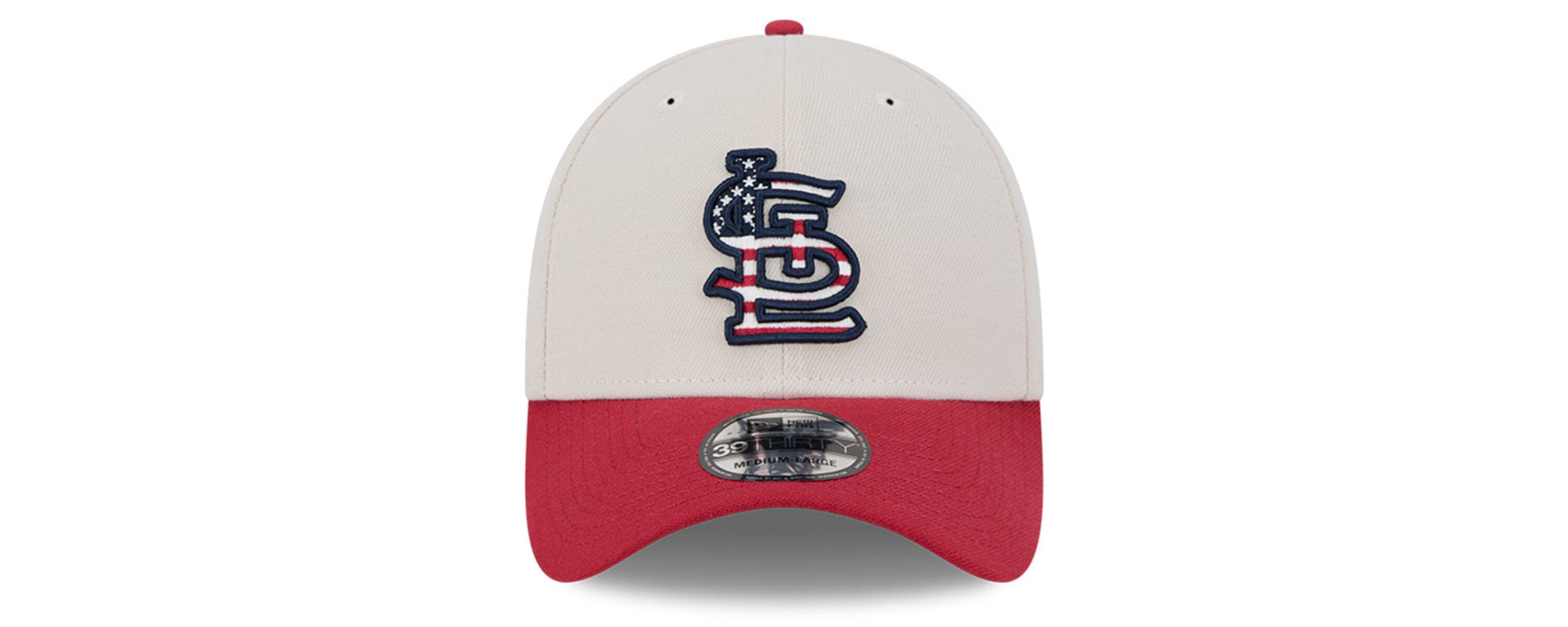MLB Khaki/Red St. Louis Cardinals 2024 Fourth of July 39THIRTY Flex Hat