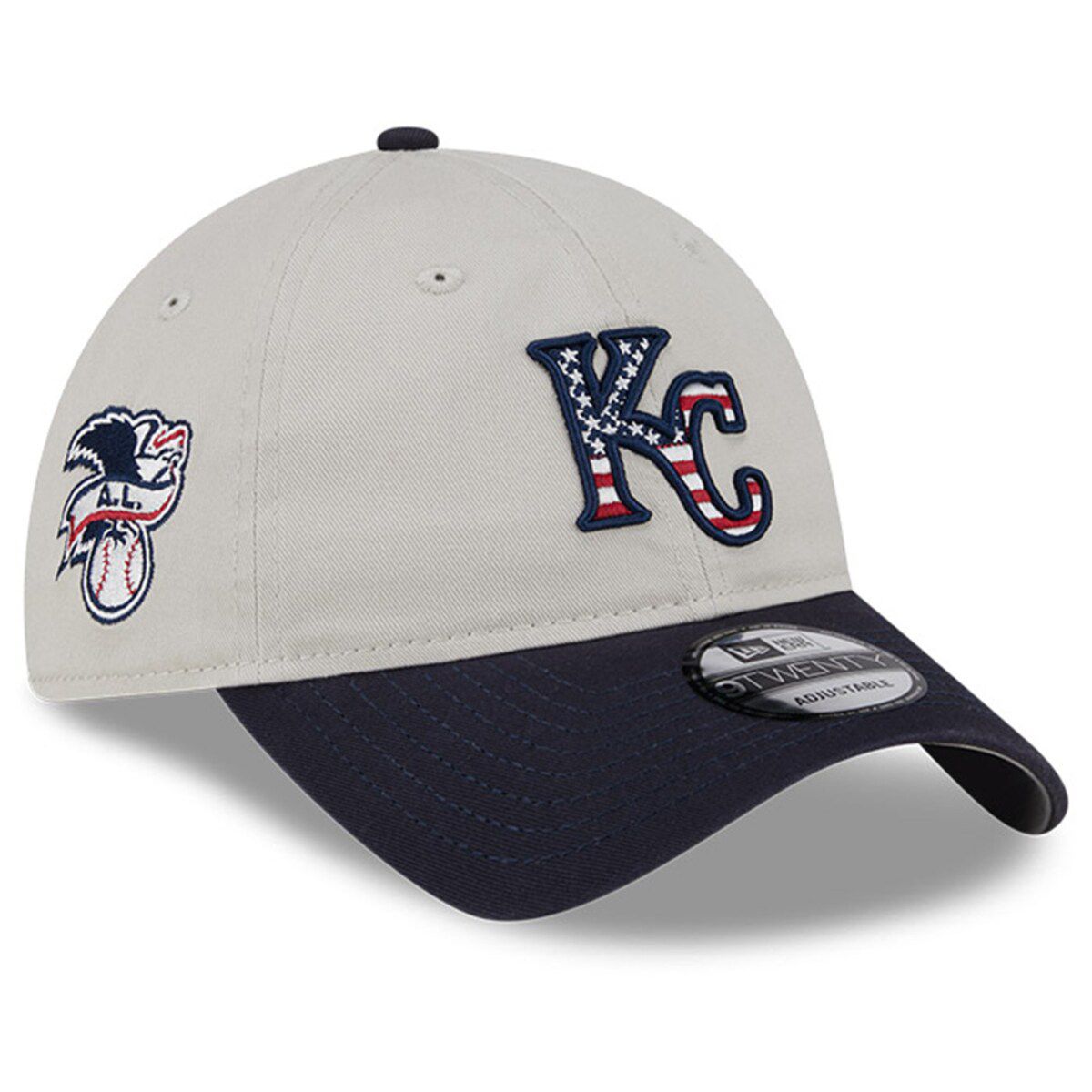 MLB Khaki/Black Kansas City Royals 2024 Fourth of July 9TWENTY Adjustable Hat