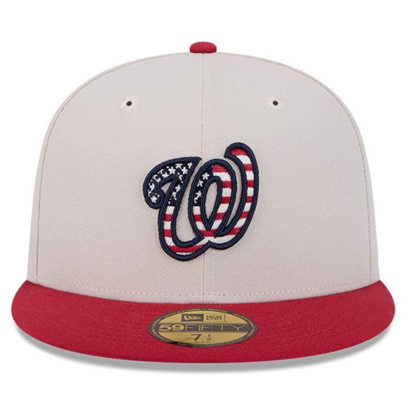 MLB Khaki/Red Washington Nationals 2024 Fourth of July 59FIFTY Fitted Hat