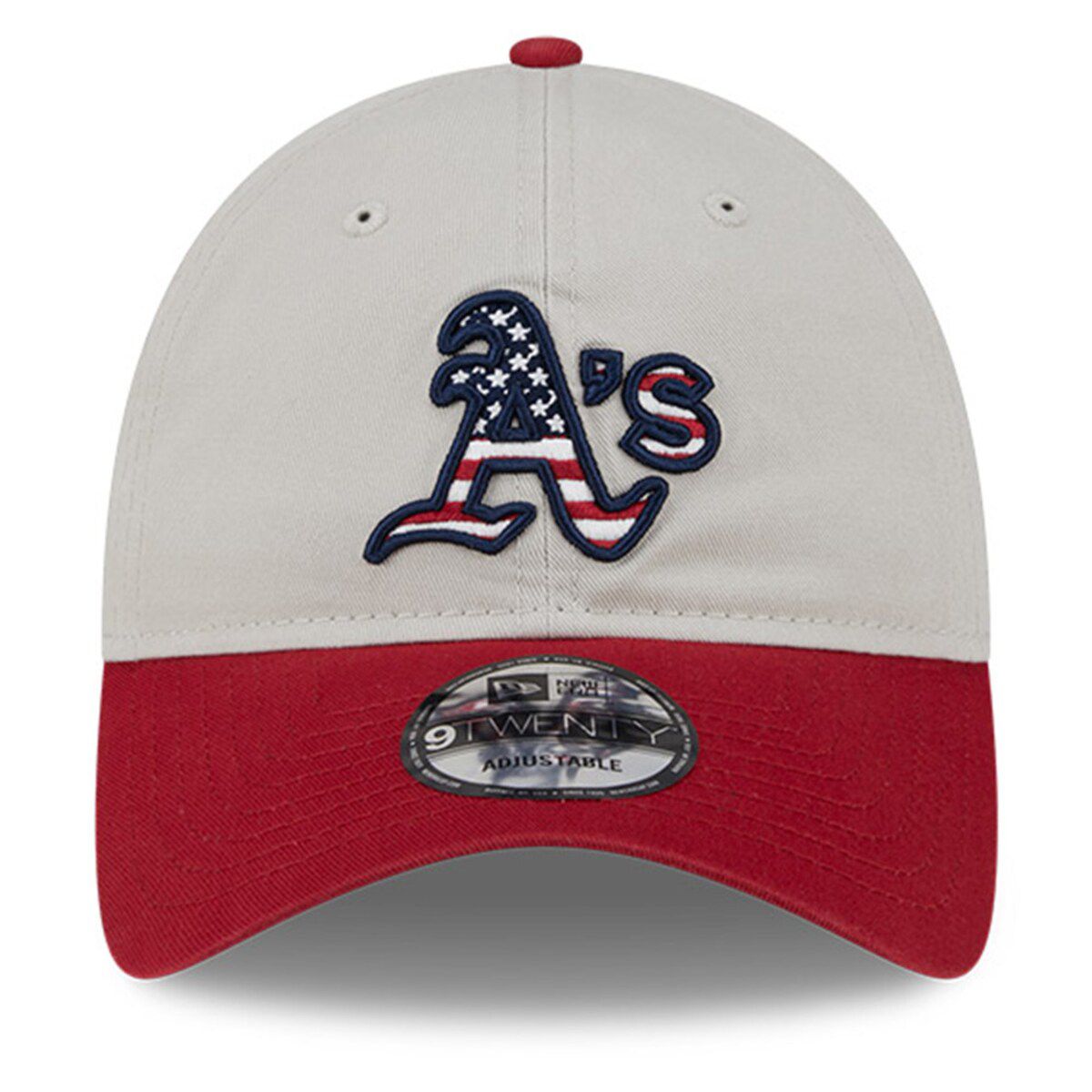 Oakland Athletics MLB Khaki/Red Athletics 2024 Fourth of July 9TWENTY Adjustable Hat