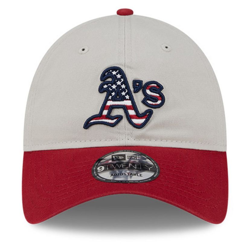 Oakland Athletics MLB Khaki/Red Athletics 2024 Fourth of July 9TWENTY Adjustable Hat