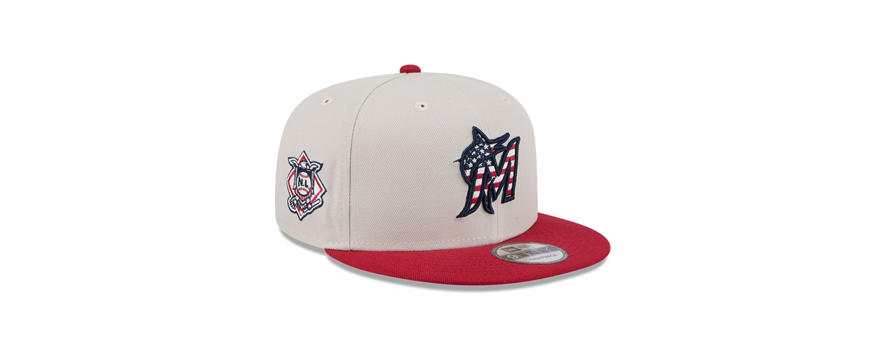 MLB Khaki/Red Miami Marlins 2024 Fourth of July 9FIFTY Snapback Hat