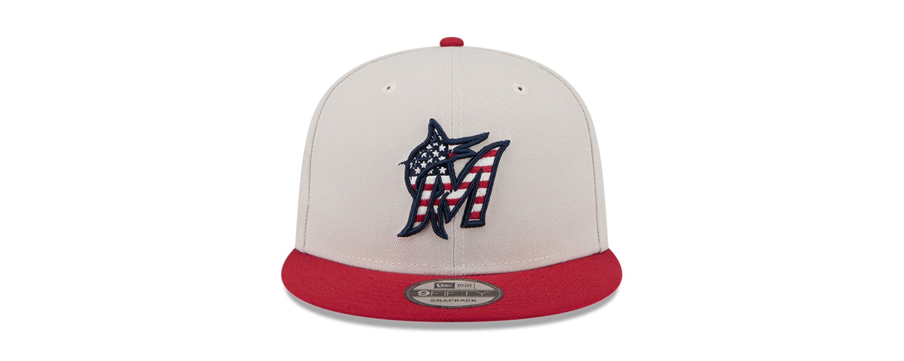 MLB Khaki/Red Miami Marlins 2024 Fourth of July 9FIFTY Snapback Hat